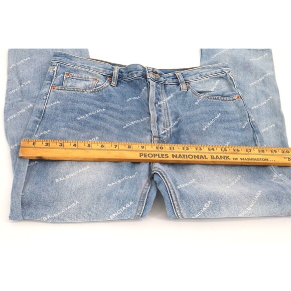 Vintage Balenciaga Denim Jeans Sz 30 Button Fly Y2K Straight Faded High Waist - Picture 15 of 16